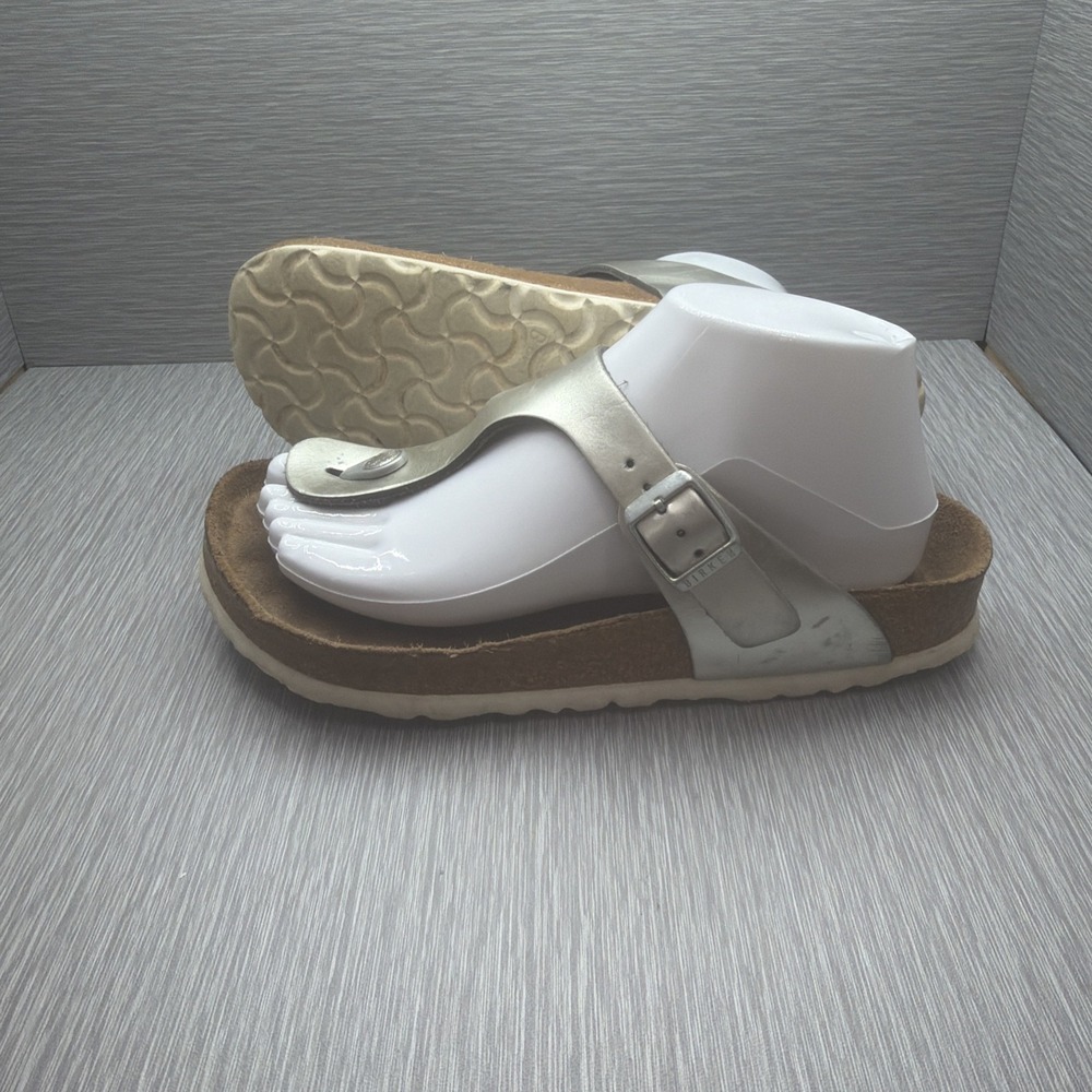 Birkenstock Gizeh Metallic Silver Thong Sandals Womens EU 38 US 7 Comfort - Picture 5 of 10